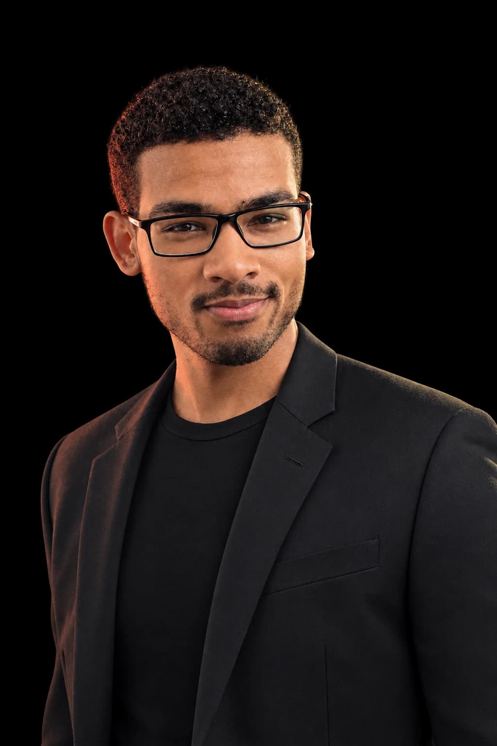Editorial portrait of Kenneth Christoffer Hansen wearing a black blazer and rectangular glasses.